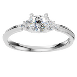 Load image into Gallery viewer, 0.30 CT Central Plus 3 Round Stones Ring (1.5mm) WHITE