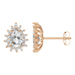 Load image into Gallery viewer, Pear Halo Studs