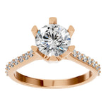 Load image into Gallery viewer, classic solitaire pave ring - RI2817