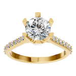 Load image into Gallery viewer, classic solitaire pave ring - RI2817