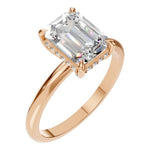Load image into Gallery viewer, Emerald Pavé Halo Ring