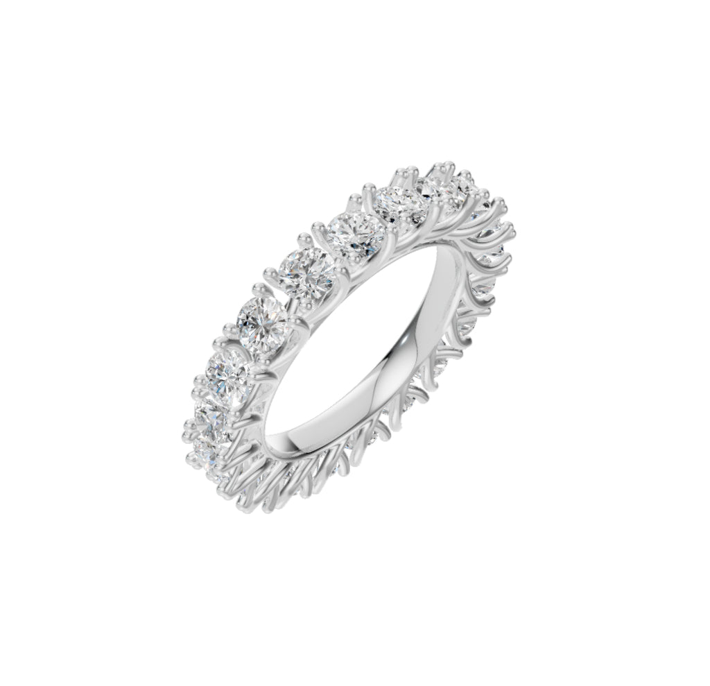 0.15 CTT Curvy Eternity Ring-WHITE