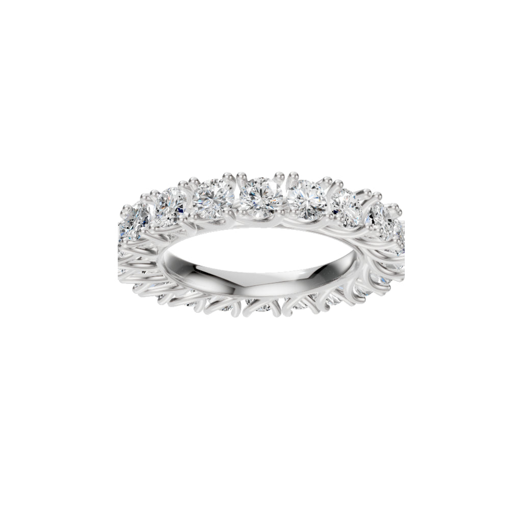 0.15 CTT Curvy Eternity Ring-WHITE