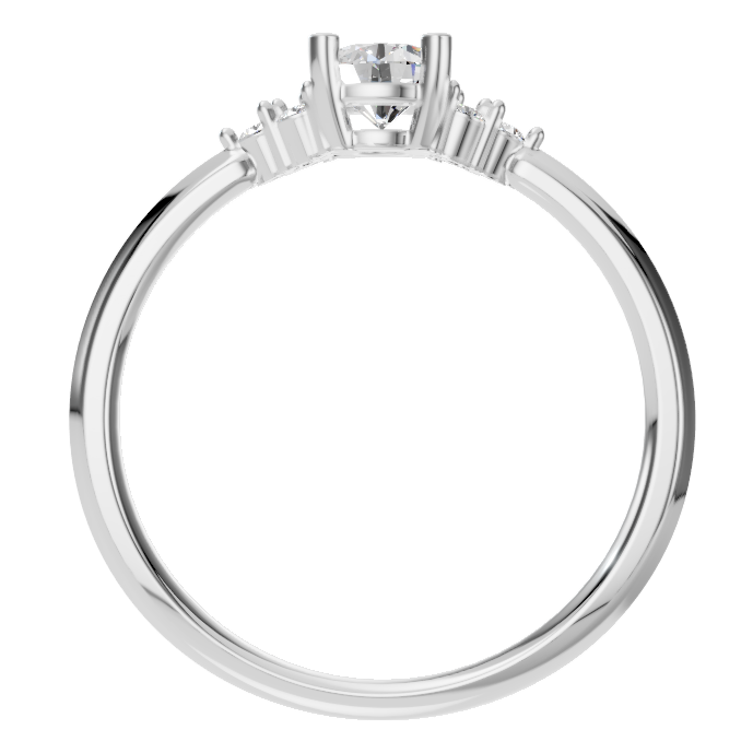 0.30 CT Central Plus 3 Round Stones Ring (1.5mm) WHITE