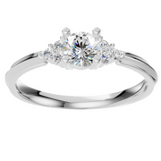 0.30 CT Central Plus 3 Round Stones Ring (1.5mm) WHITE