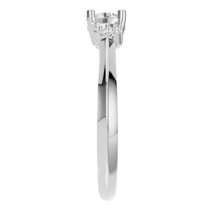 0.30 CT Central Plus 3 Round Stones Ring (1.5mm) WHITE