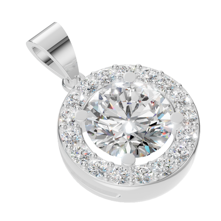 1CT round pendant white