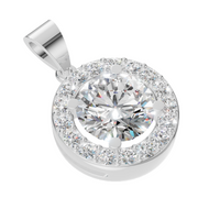 1CT round pendant white
