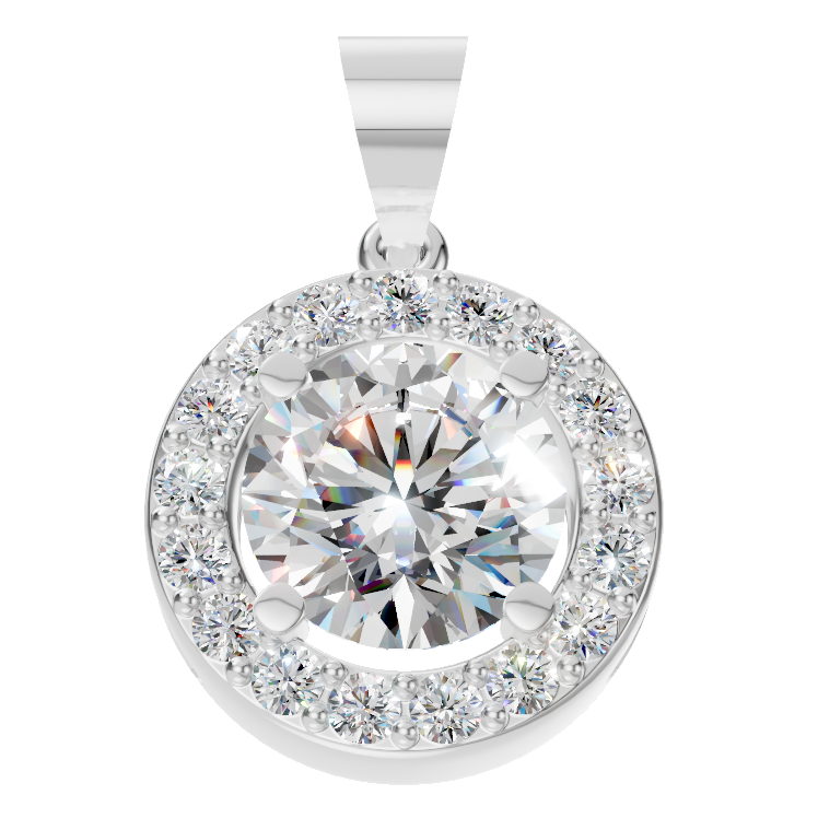 1CT round pendant white