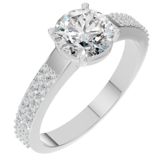 Double Side Stones Shank Ring