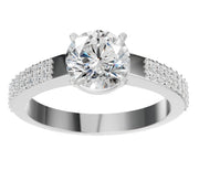 Double Side Stones Shank Ring