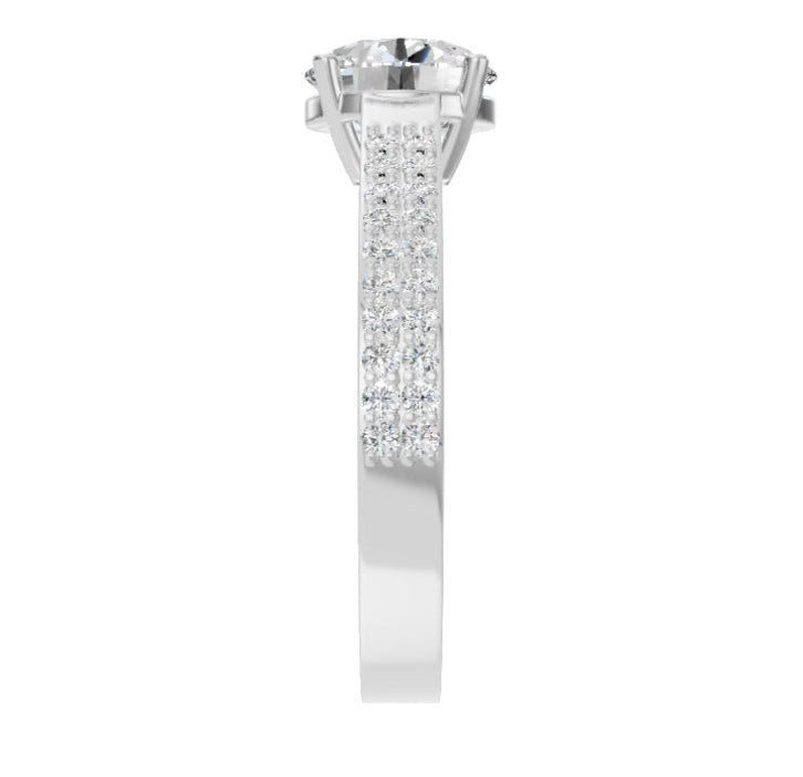 Double Side Stones Shank Ring