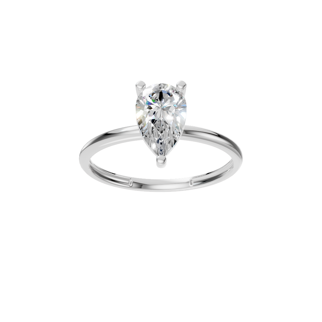 1 CT Pear Shape Lab Grown 1.4g 18k gold-WHITE