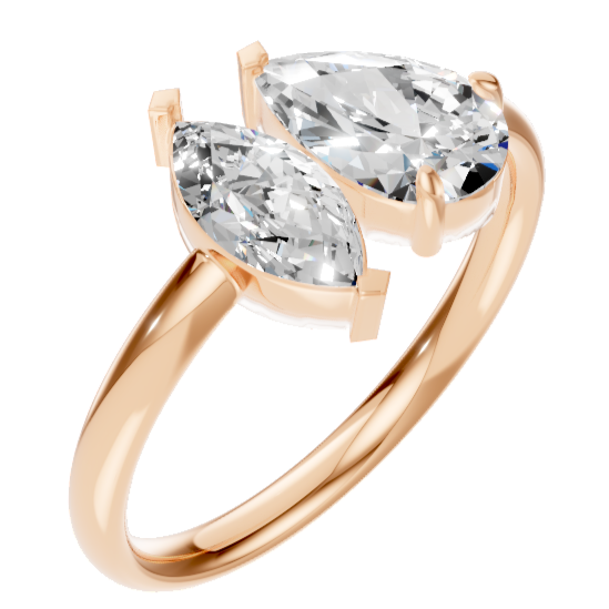 Pear Oval Duo Ring