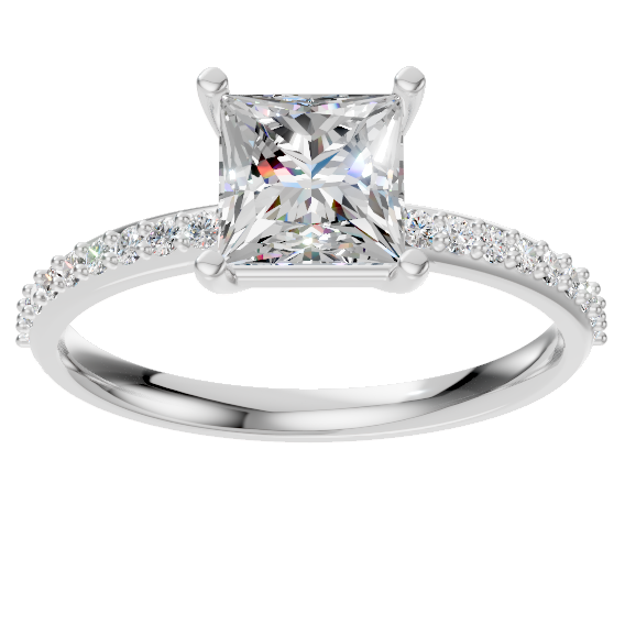 5.5x5.5 Princess Cut Solitaire-WHITE