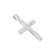 Diamond Cross Men 1.3mm stones-WHITE