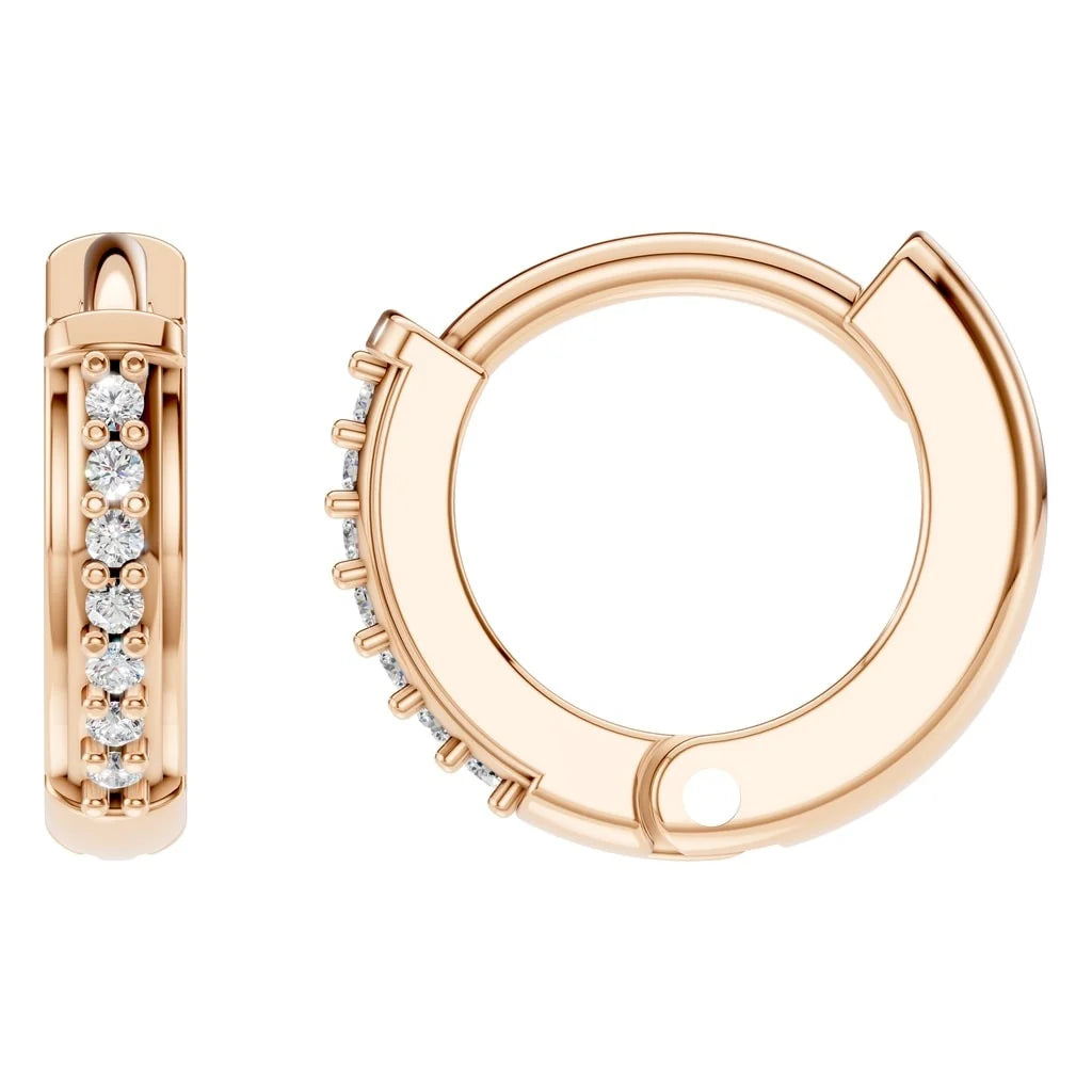Pavé Diamond Huggie Hoop Earrings