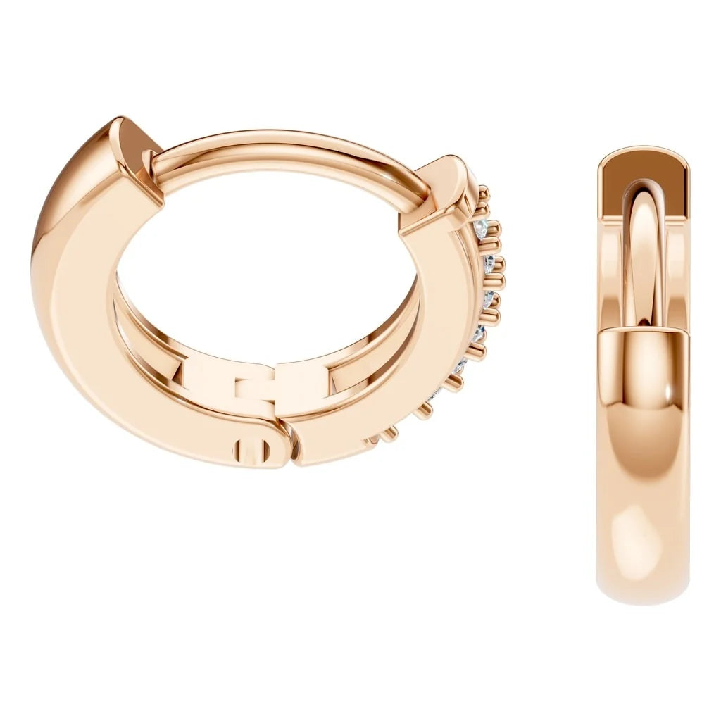 Pavé Diamond Huggie Hoop Earrings