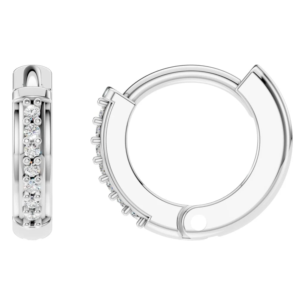 Pavé Diamond Huggie Hoop Earrings