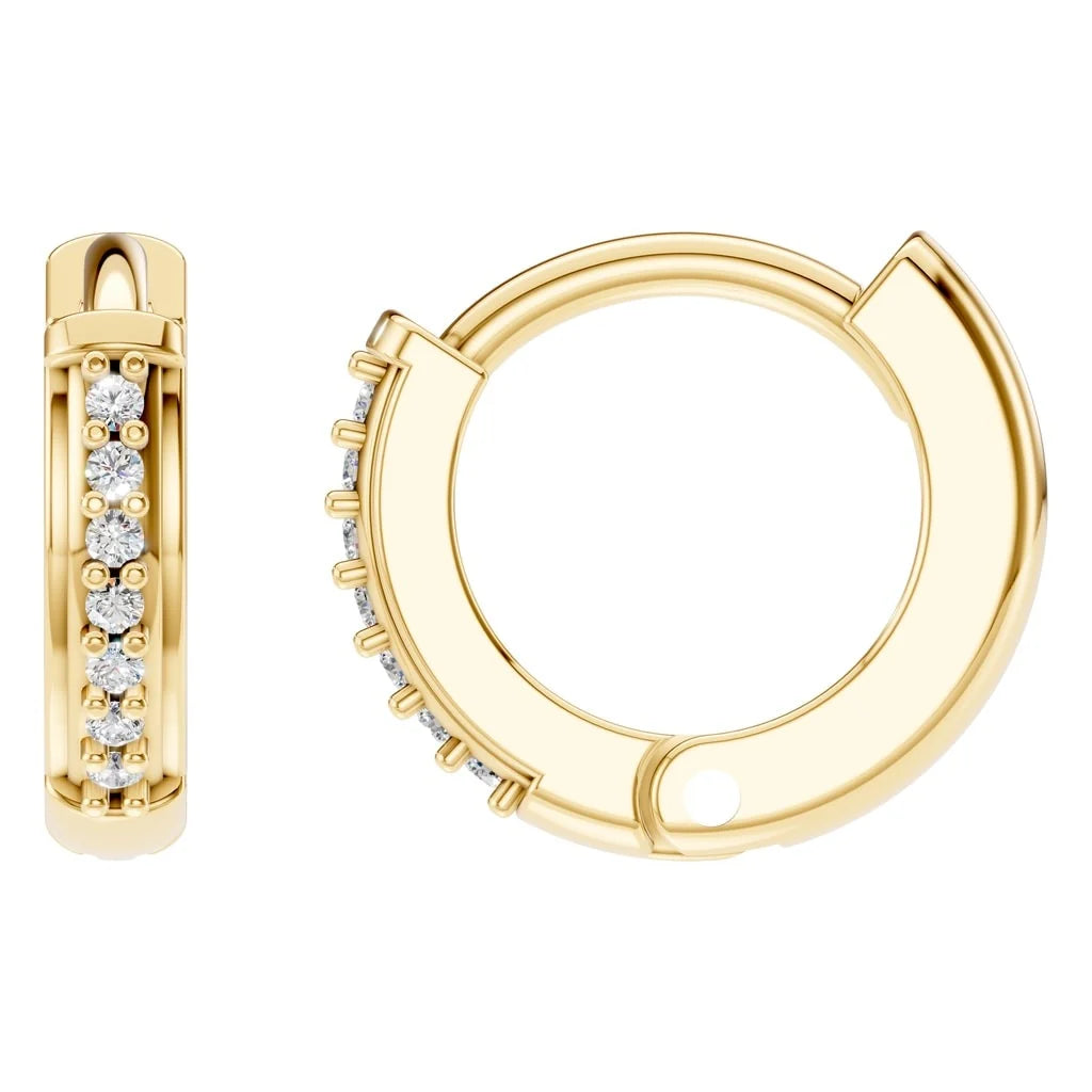 Pavé Diamond Huggie Hoop Earrings