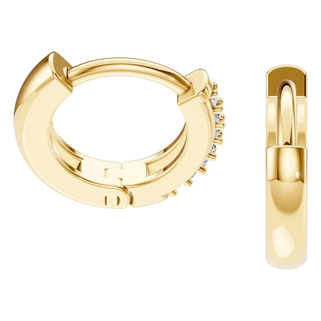 Pavé Diamond Huggie Hoop Earrings