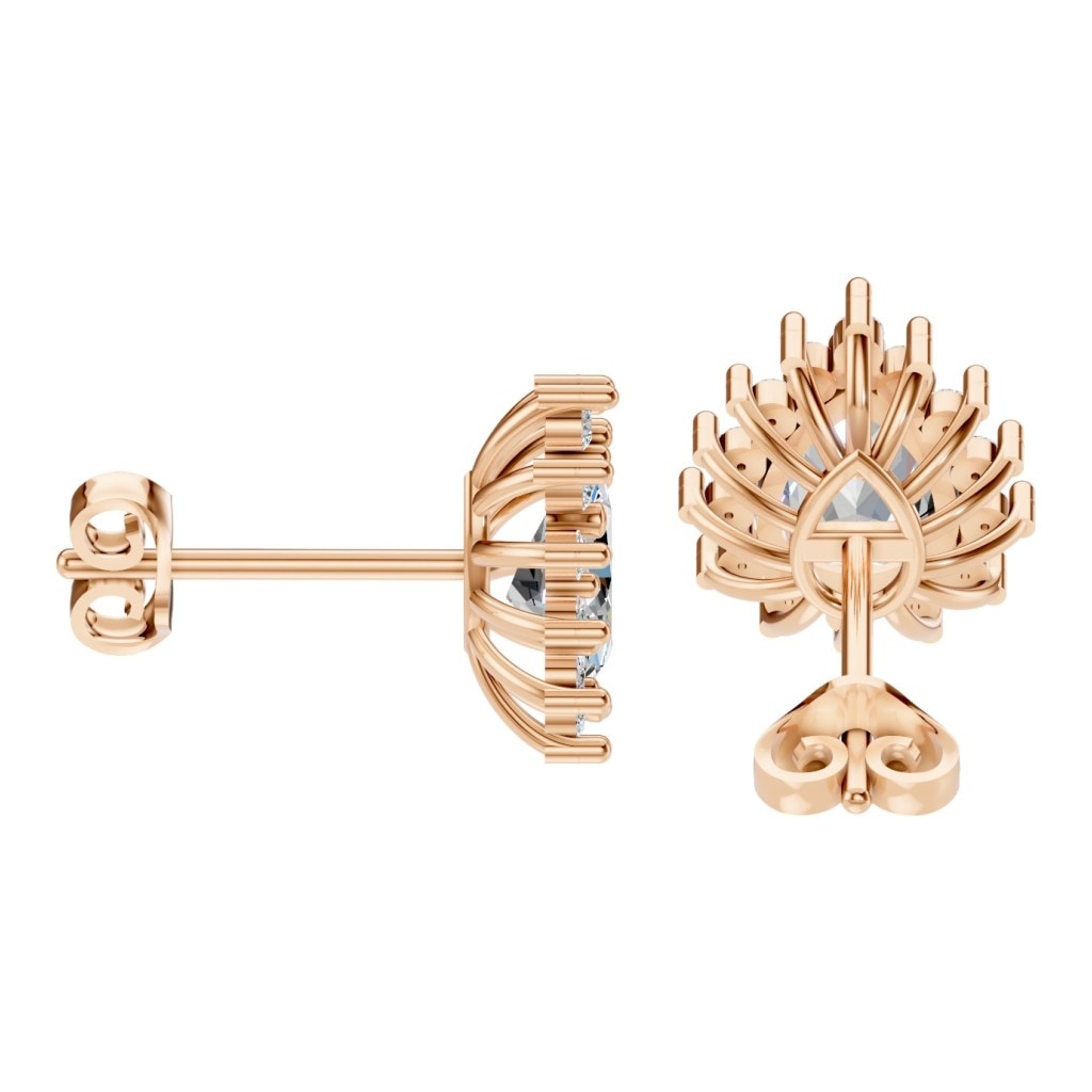 Pear Halo Studs