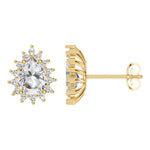 Load image into Gallery viewer, Pear Halo Studs