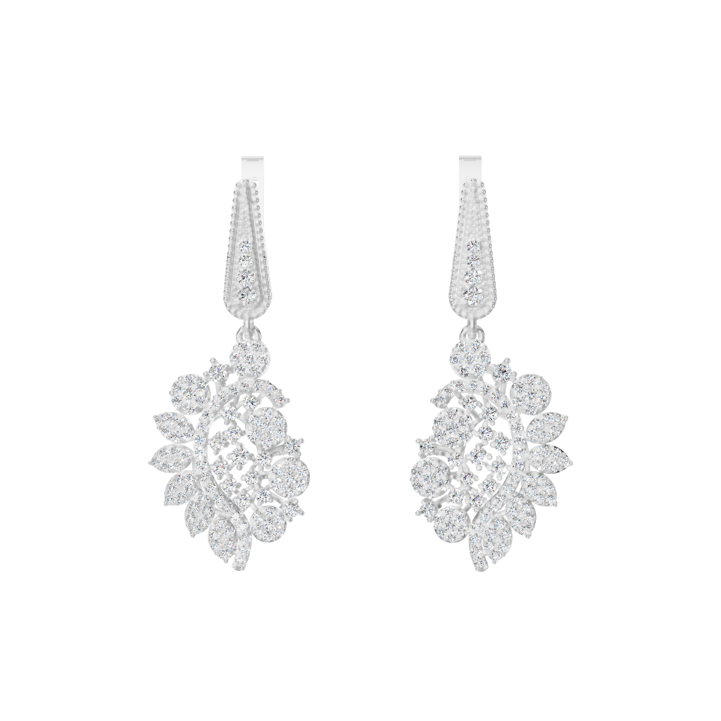Earring 400 stones - WHITE