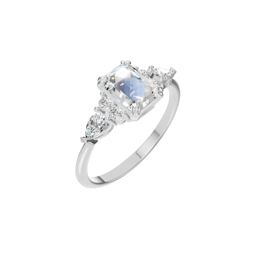 Emerald + Round + Pear Shape Trilogy-WHITE