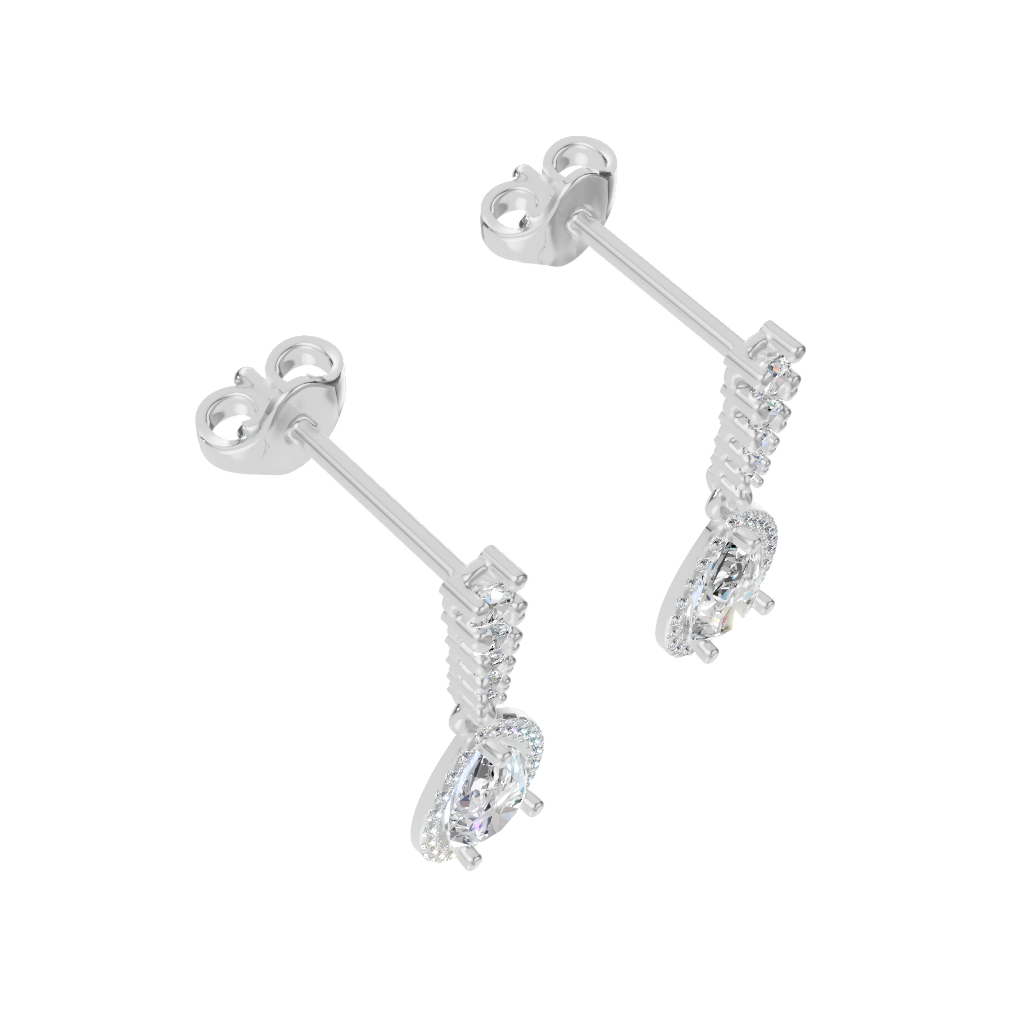 Cascade Pear Halo Earrings