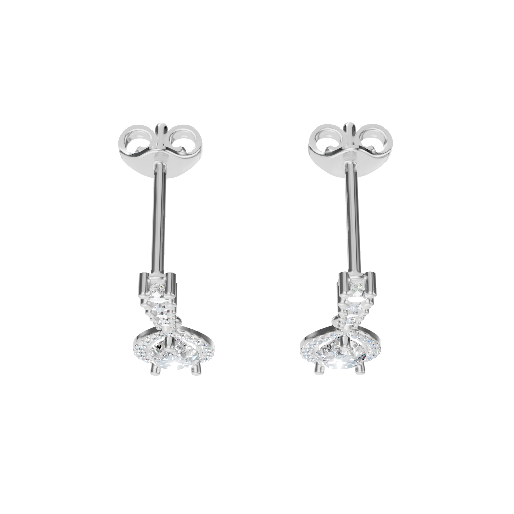 Cascade Pear Halo Earrings