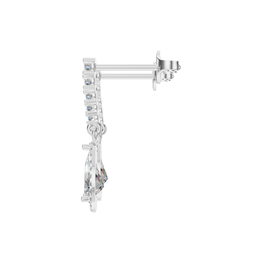 Cascade Pear Halo Earrings