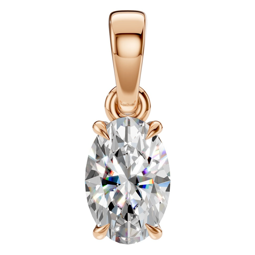 Oval Solitaire Pendant - NE1164