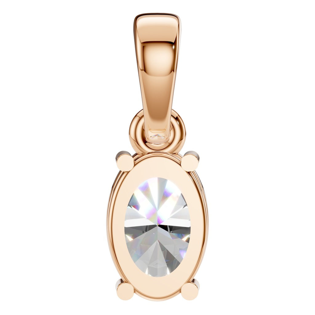 Oval Solitaire Pendant - NE1164