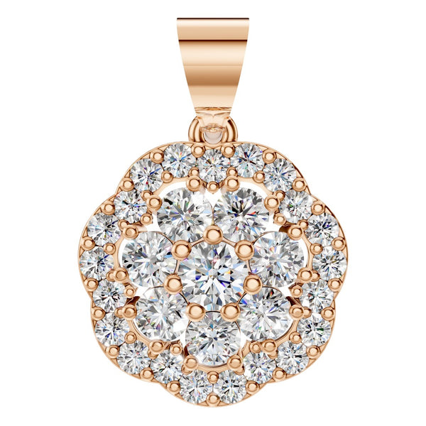 Floral Halo Diamond Pendant