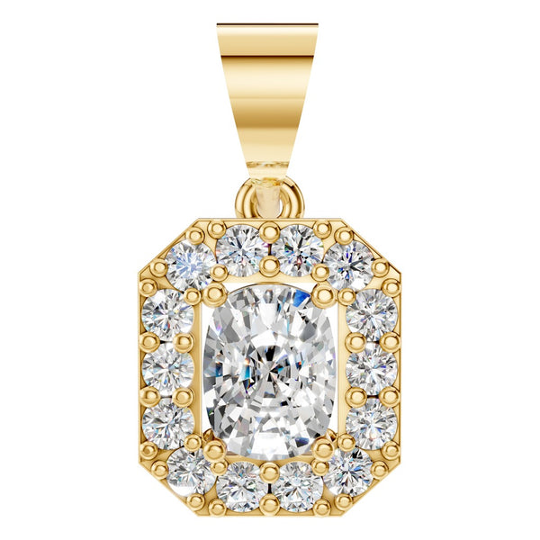 Oval Halo Diamond Pendant