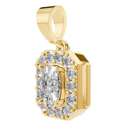 Oval Halo Diamond Pendant
