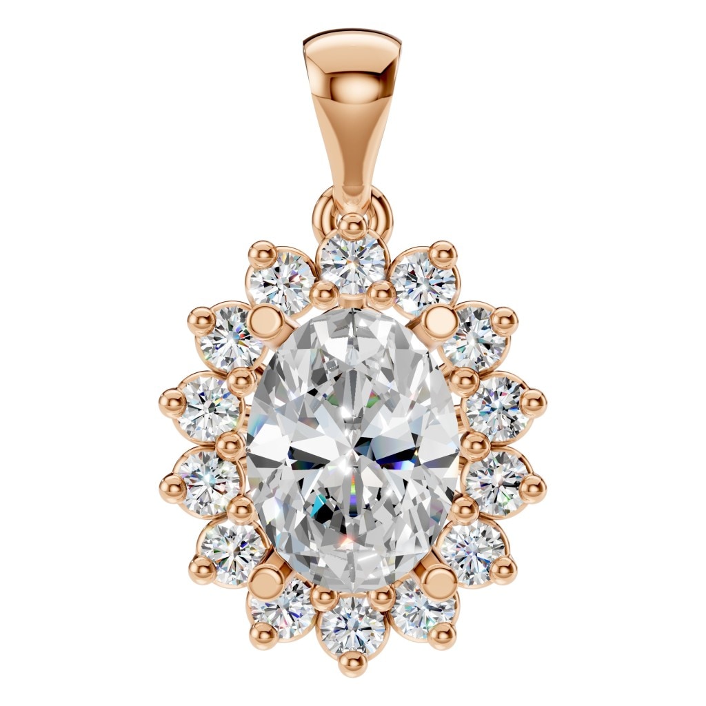 Oval Halo Pendant - PE3819