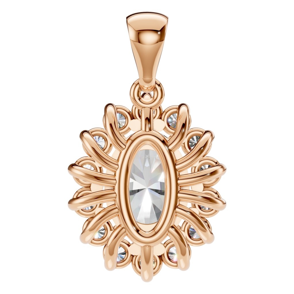 Oval Halo Pendant - PE3819