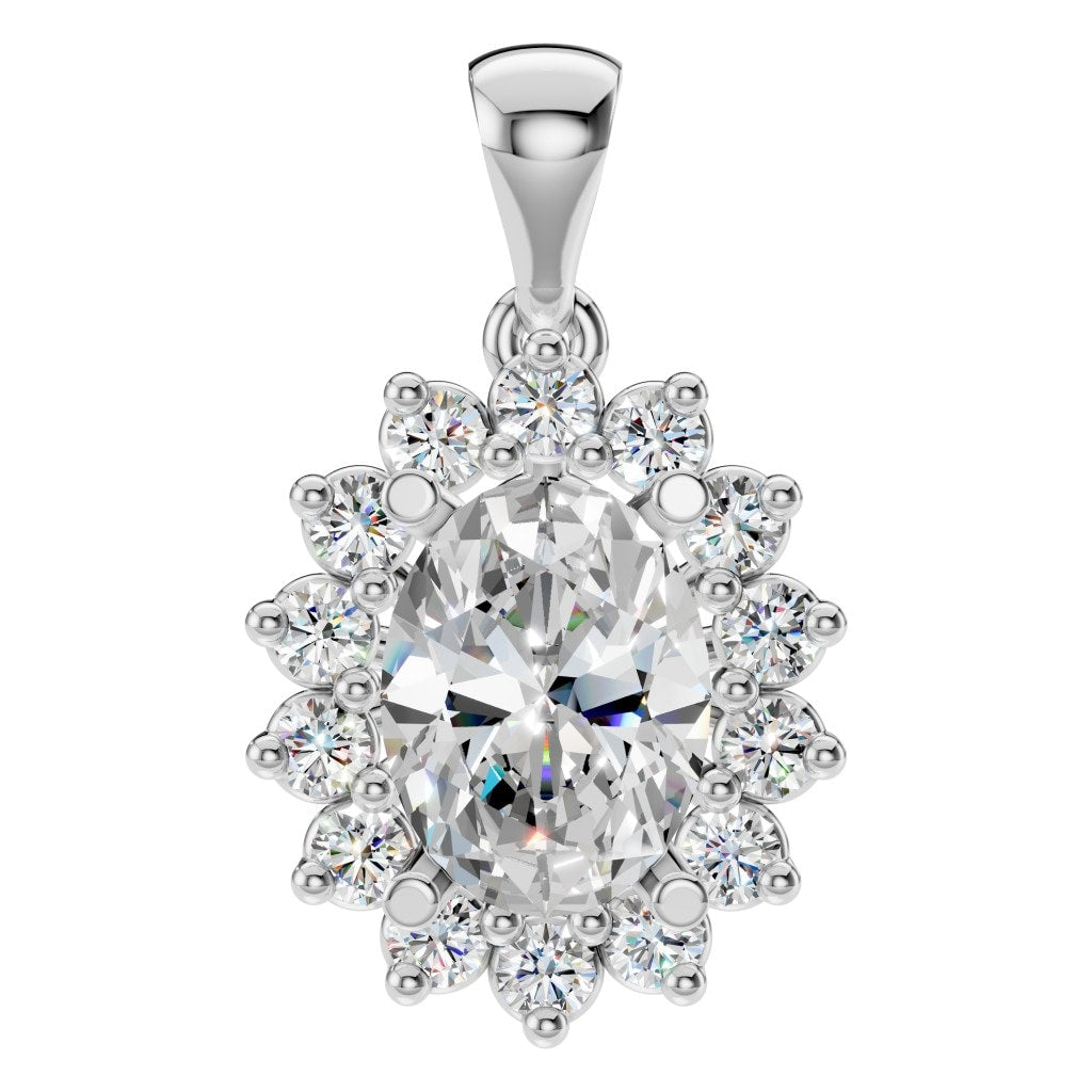 Oval Halo Pendant - PE3819
