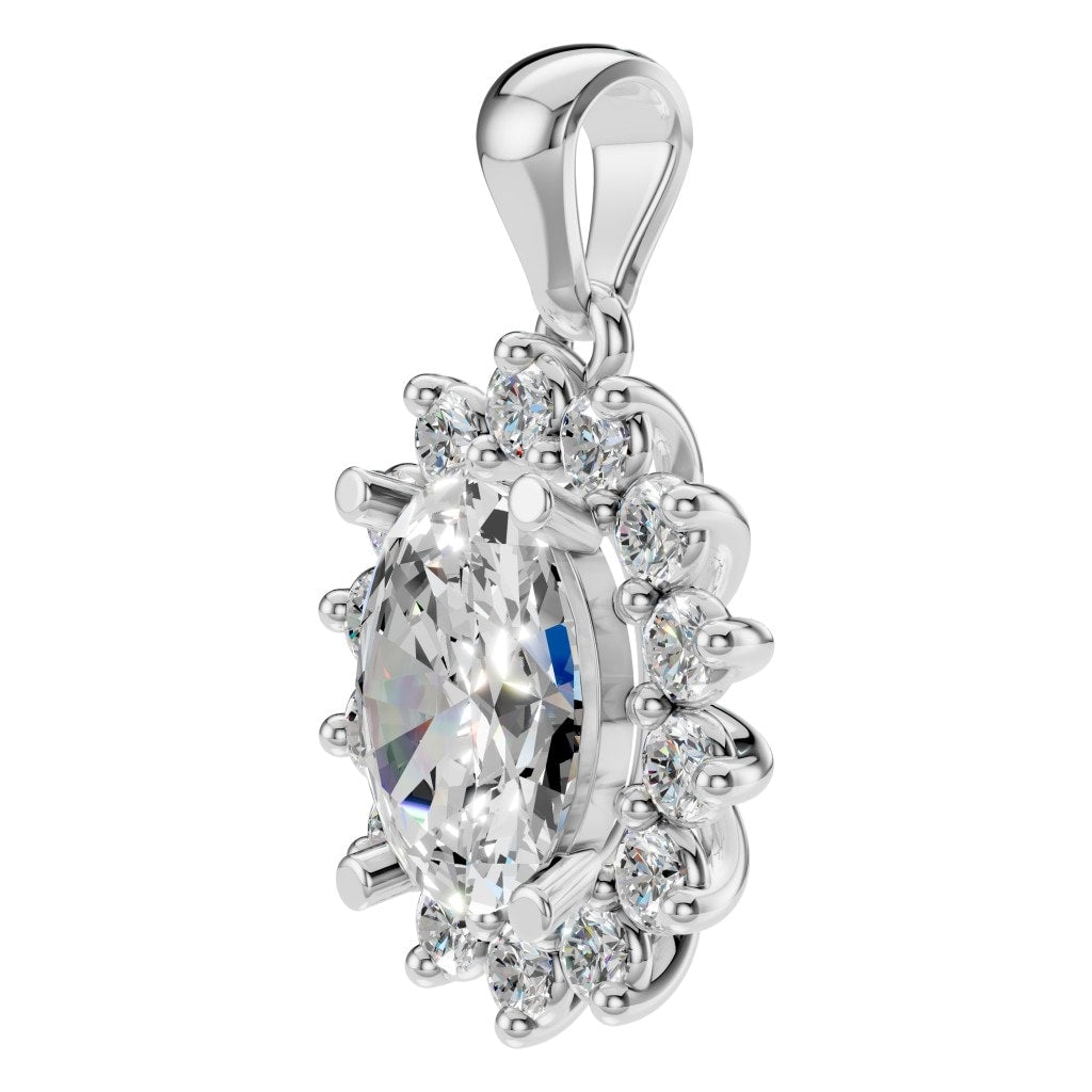 Oval Halo Pendant - PE3819