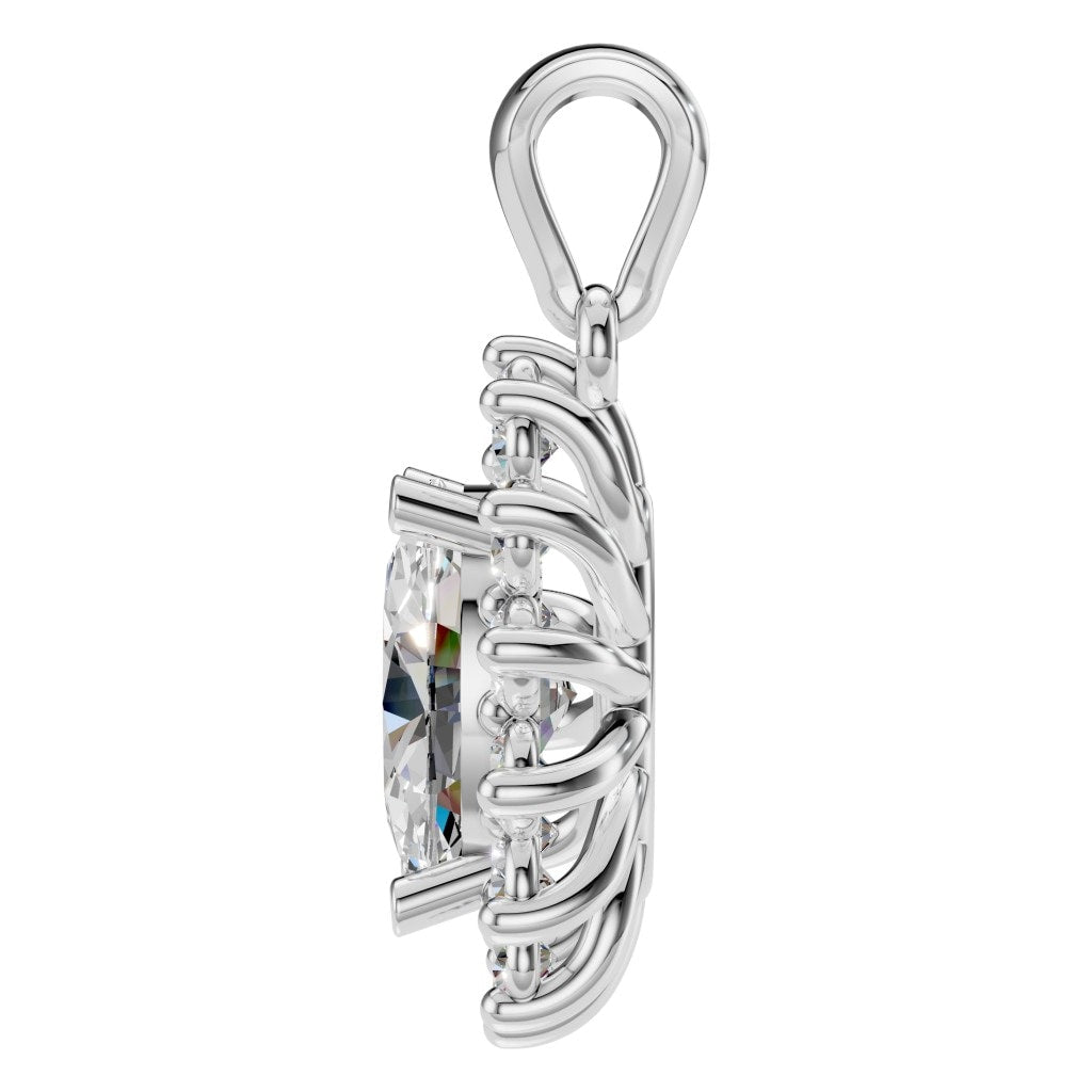 Oval Halo Pendant - PE3819