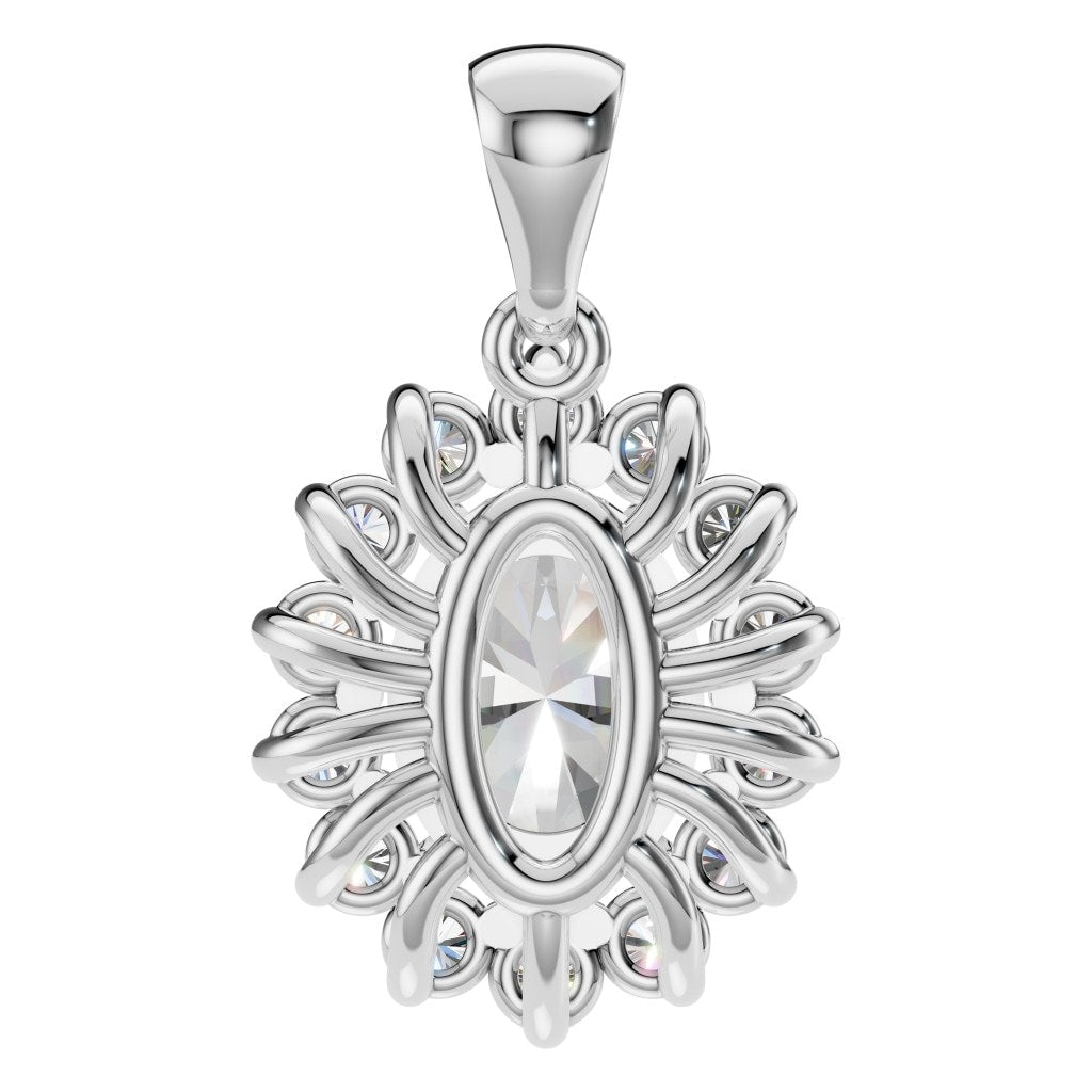 Oval Halo Pendant - PE3819