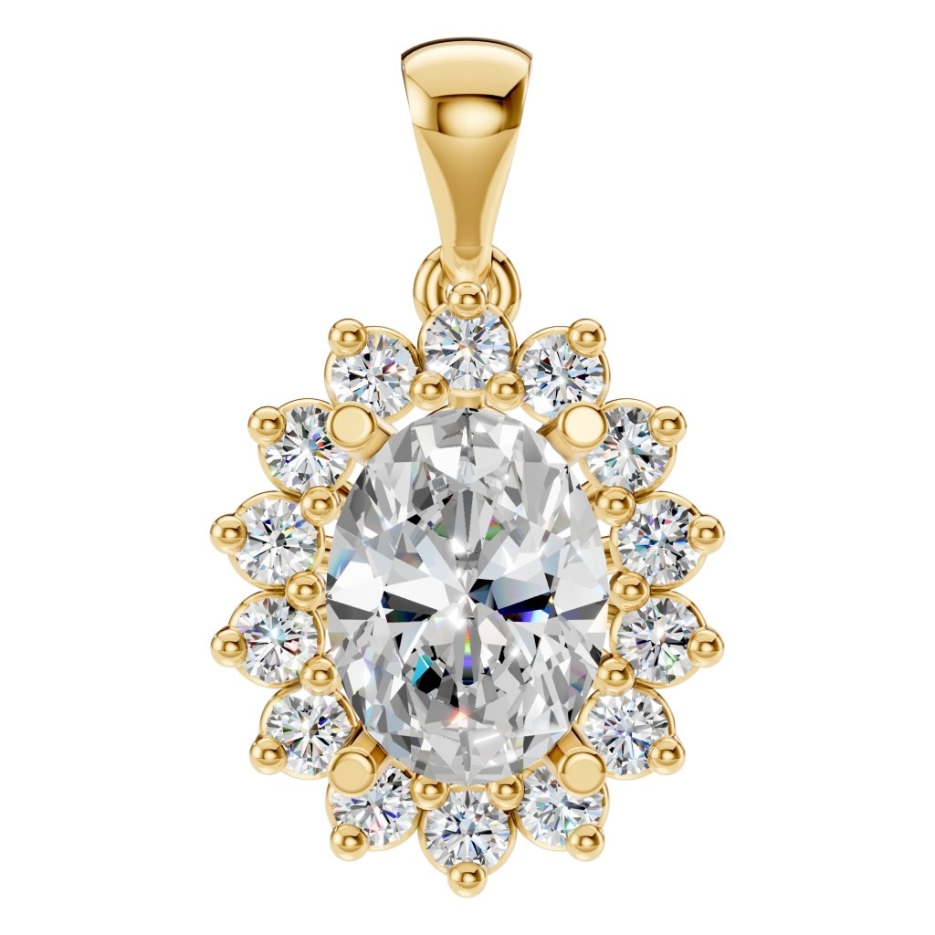 Oval Halo Pendant - PE3819