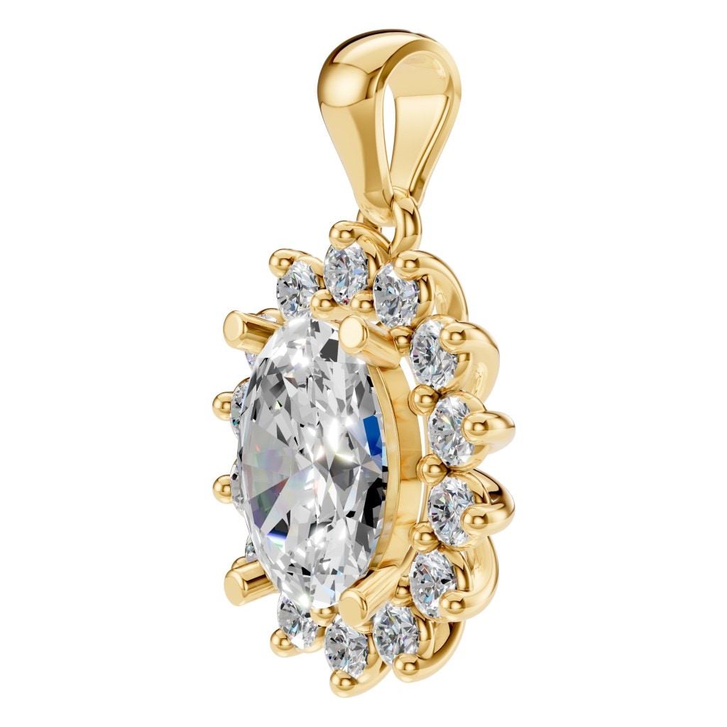 Oval Halo Pendant - PE3819