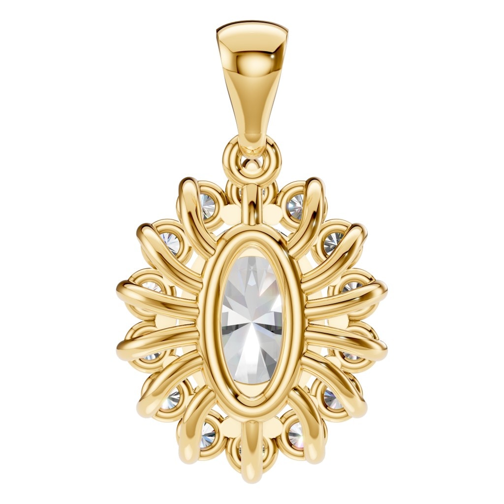 Oval Halo Pendant - PE3819