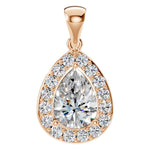Load image into Gallery viewer, Pear Halo Pendant