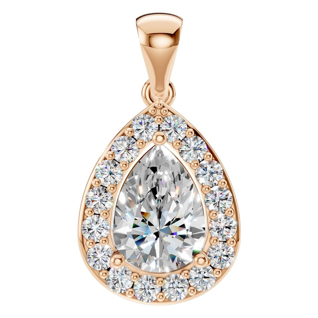 Pear Halo Pendant