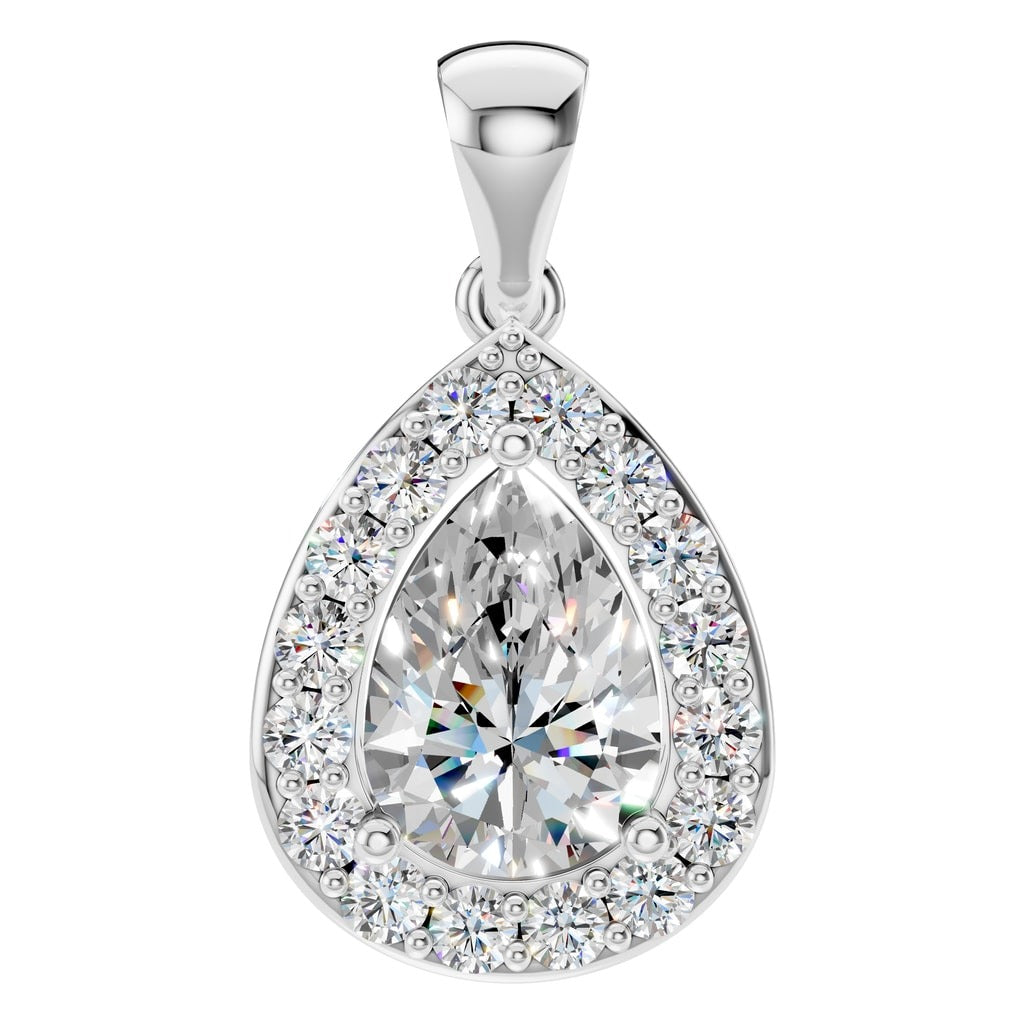 Pear Halo Pendant