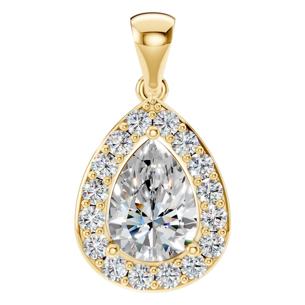 Pear Halo Pendant